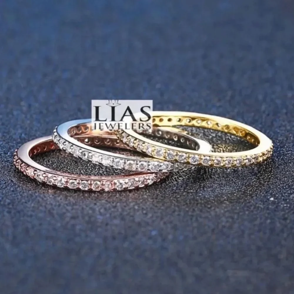 3 18k white yellow rose gold wedding rings ( 3 rings total )